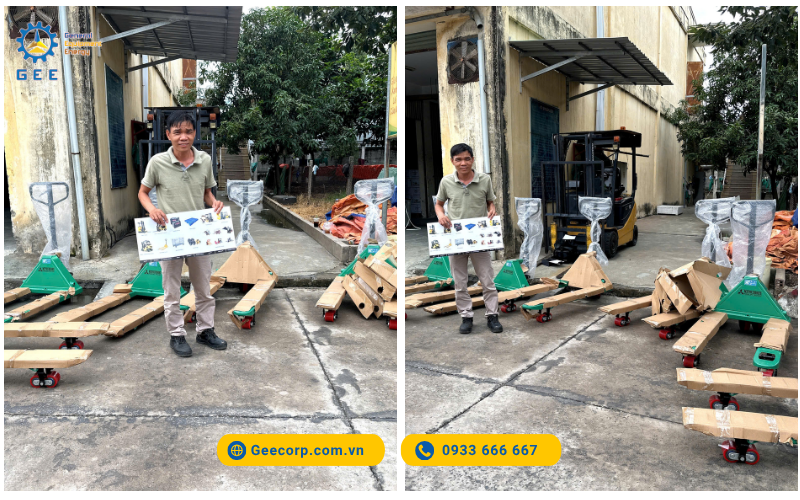 Bàn Giao 8 Xe Nâng Tay Mitsubishi BF30 (3 Tấn) Cho Nicotex Nam Thái Dương