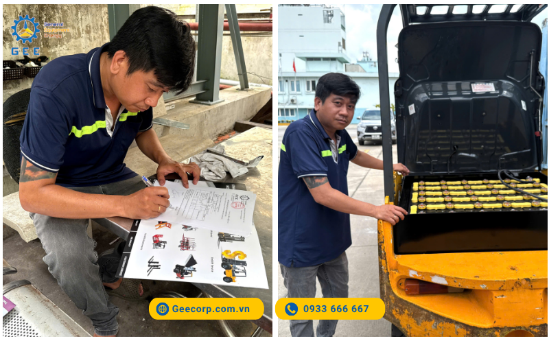 Lắp Đặt Ắc Quy Xe Nâng Gs Yuasa 72v - 435ah Cho Xe Komatsu Tại Công Ty Vận Tải Việt Nhật