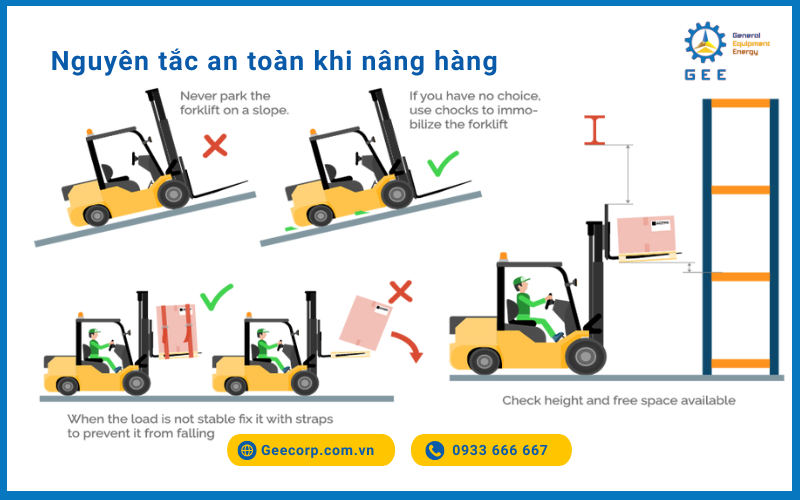 Các nguyên tắc an toàn khi nâng hàng.