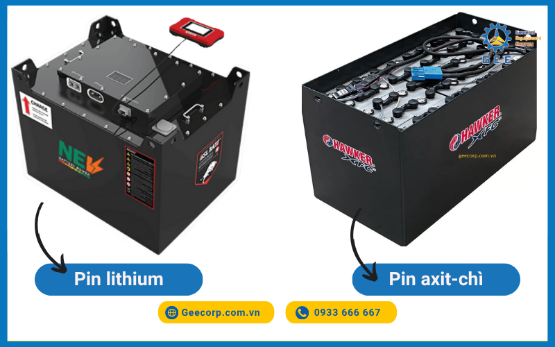 Pin lithium và pin axit-chì của xe nâng tay điện