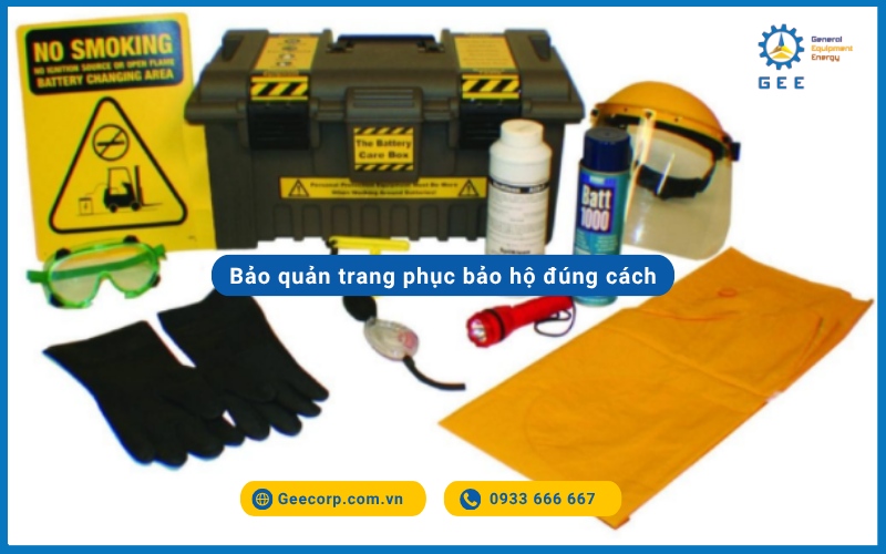 Bảo quản trang phục bảo hộ đúng cách.