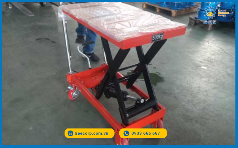Cấu tạo của bàn nâng thủy lực 500kg.