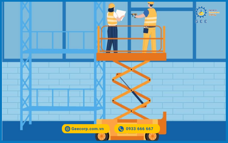 Lưu ý khi vận hành xe nâng người cắt kéo.