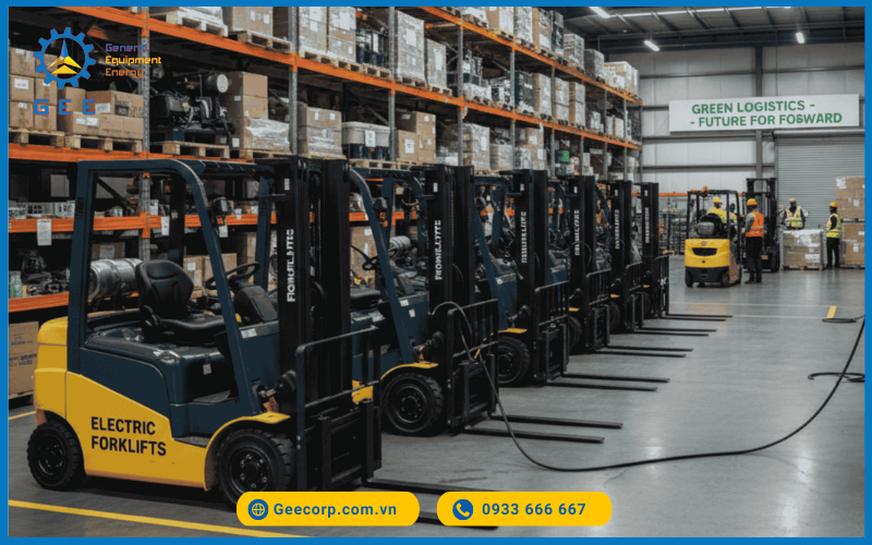  Ắc quy xe nâng Rocket 48V-460Ah hoạt động trong kho