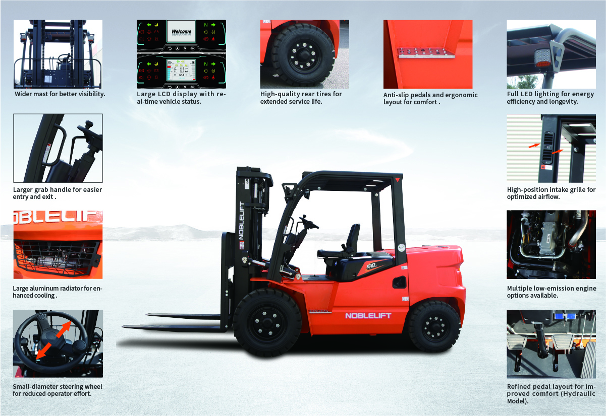 Đặc điểm nổi bật của xe nâng dầu Noblelift A Series 4–5T