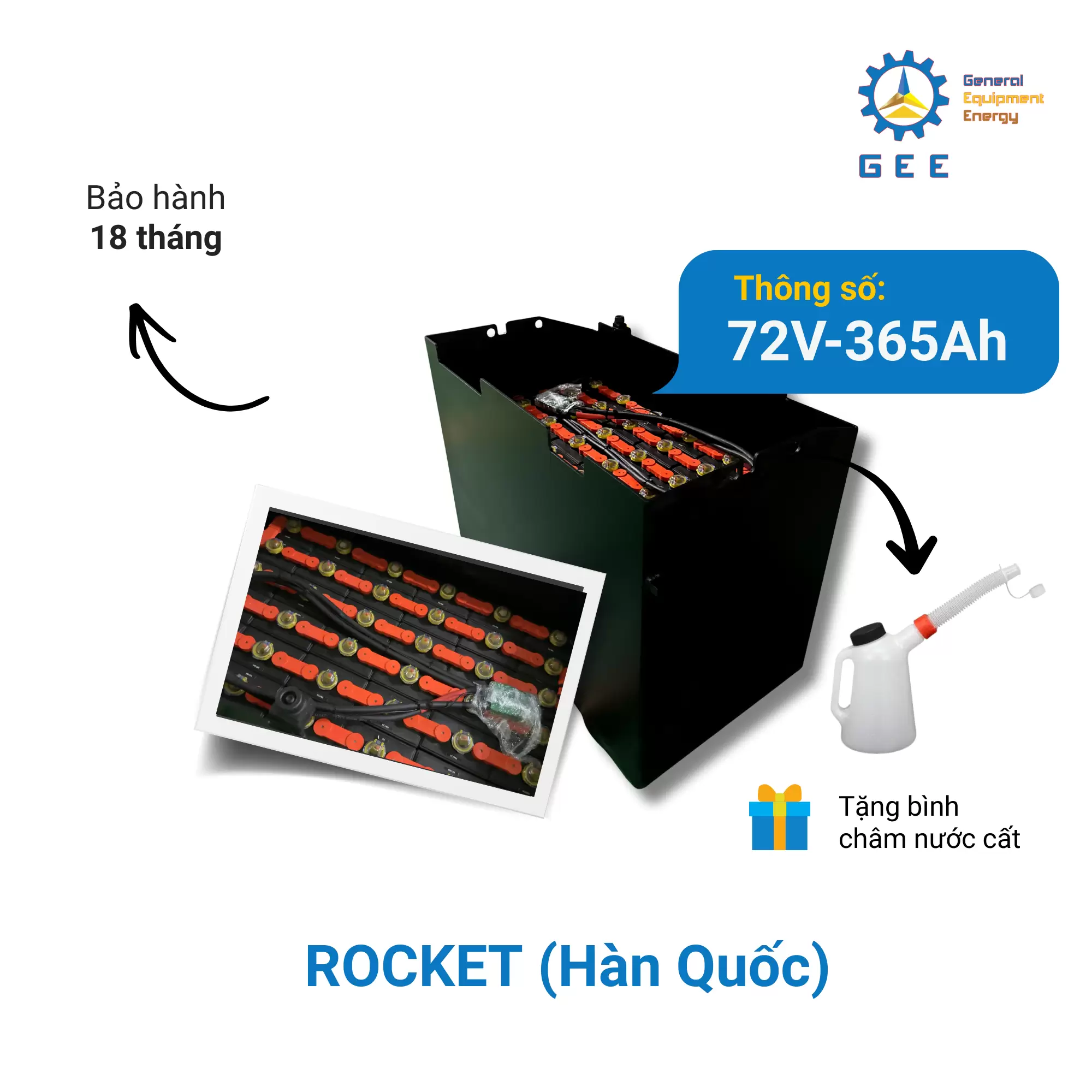 ​​​​​Ắc quy xe nâng điện Rocket 72V-365Ah