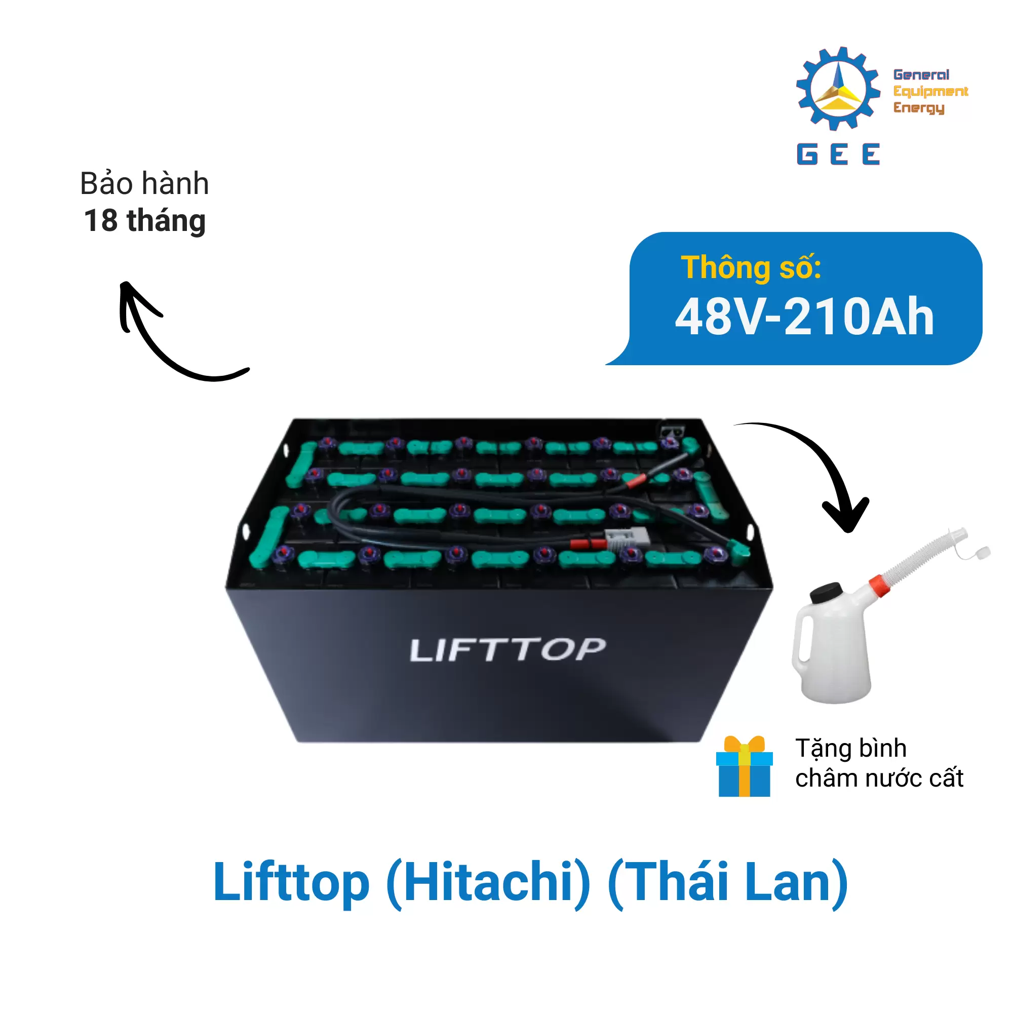 Ắc quy xe nâng điện LiftTop Eco (Hitachi) 48V-210Ah