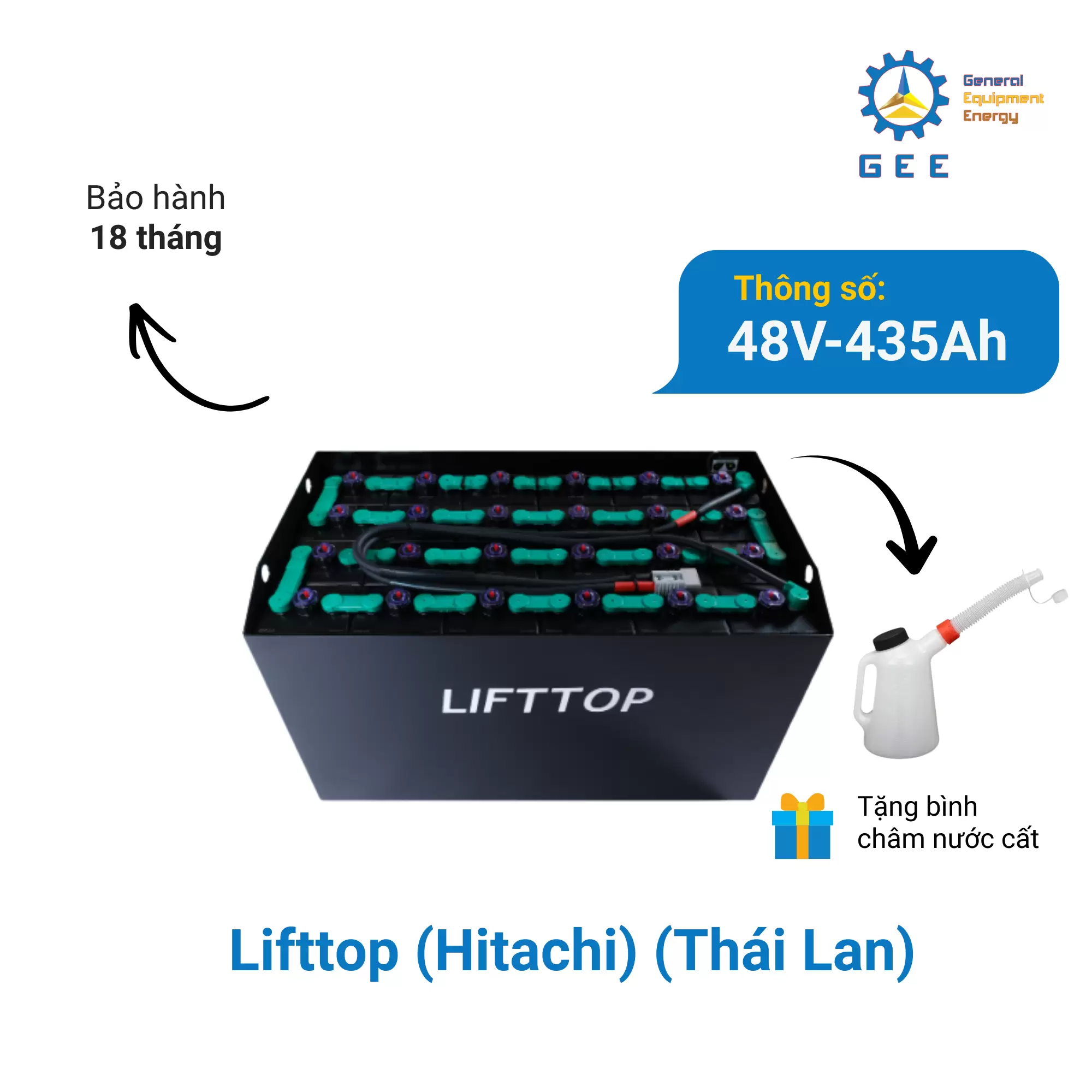 Ắc quy xe nâng điện LiftTop Eco (Hitachi) 48V-435Ah