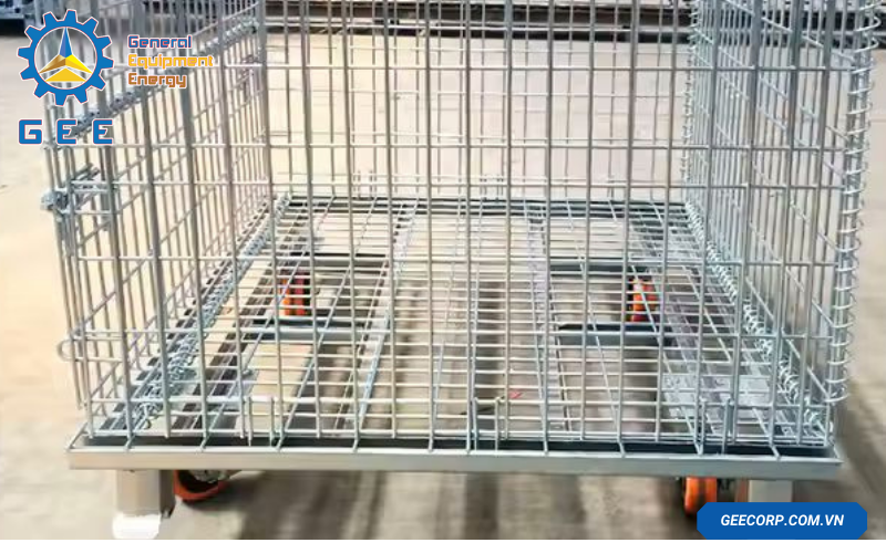 Pallet Lưới Thép Có bánh Xe