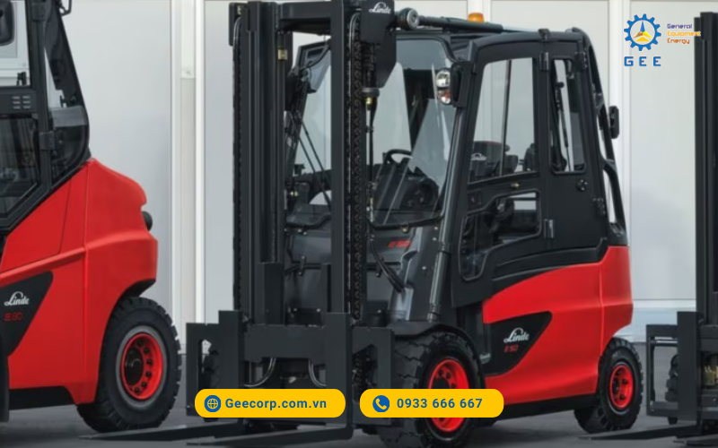Hình ảnh thực tế của xe nâng điện ngồi lái Linde E50