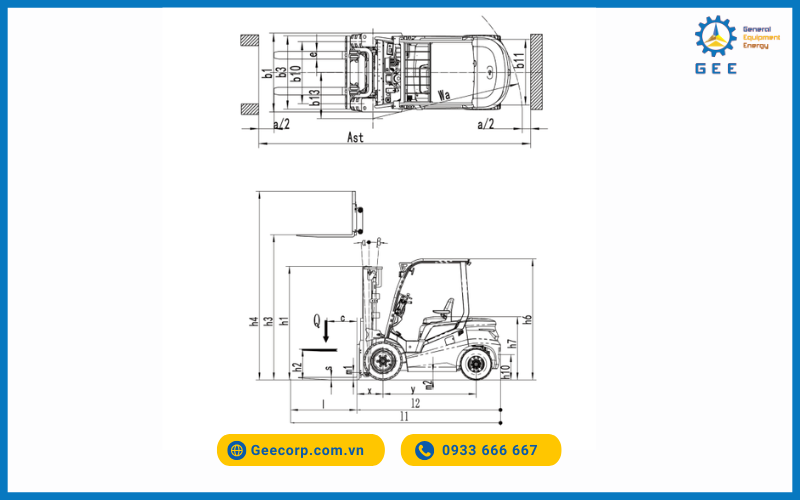 Thông số kỹ thuật của xe Noblelift FE4P16G