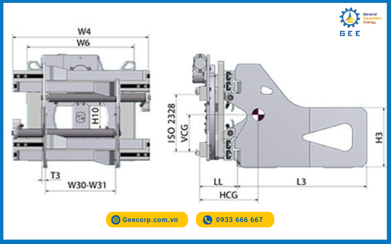 Kẹp kiện bột giấy xoay 360° (HBR) - Bale clamp