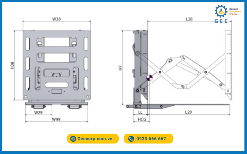 Thiết bị đẩy hàng gắn trên càng nâng (LP-I) - Load push