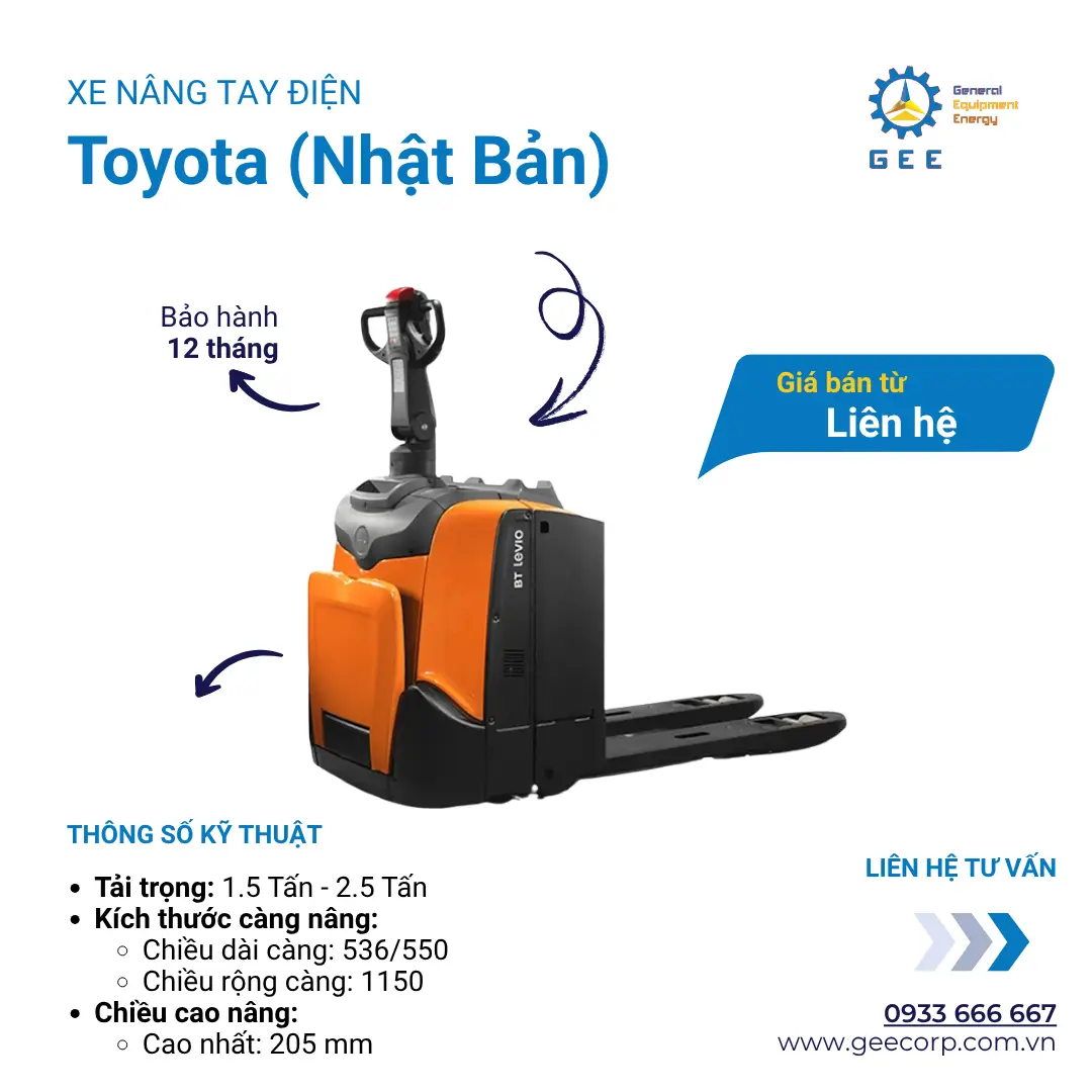 Xe nâng tay platform pallet Toyota Levio (2 - 2,5 tấn)