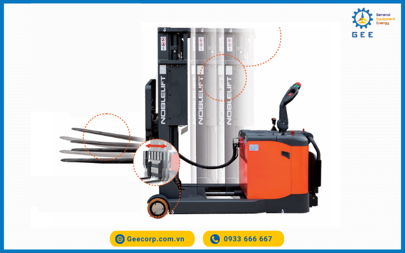Tính năng nghiêng càng Xe nâng stacker Noblelift PS13-15RM Plus 1.3 - 1.5 Tấn (1.3-1.5T)