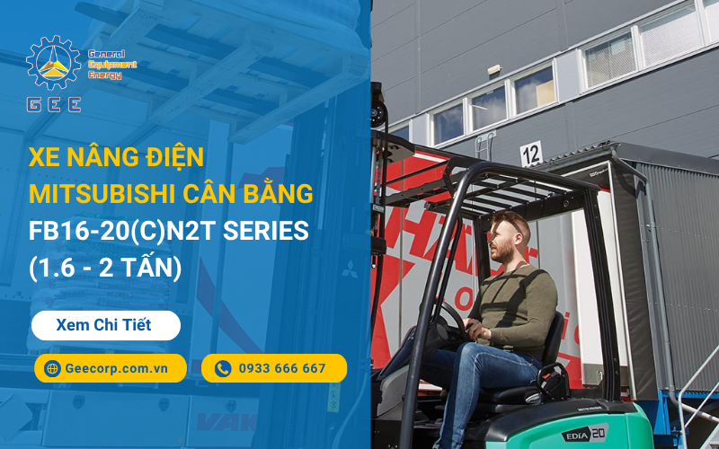 Xe nâng điện Mitsubishi cân bằng FB16-20(C)N2 Series (1.6 - 2 Tấn)