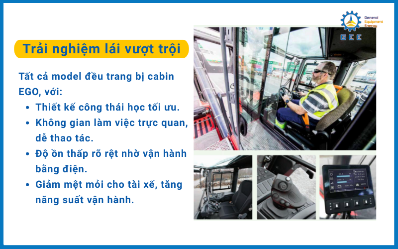 Trải nghiệm lái vượt trội của xe gắp container Kalmar.