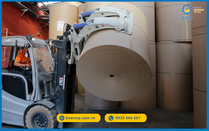 Càng kẹp giấy cuộn Cascade trong hoạt động.