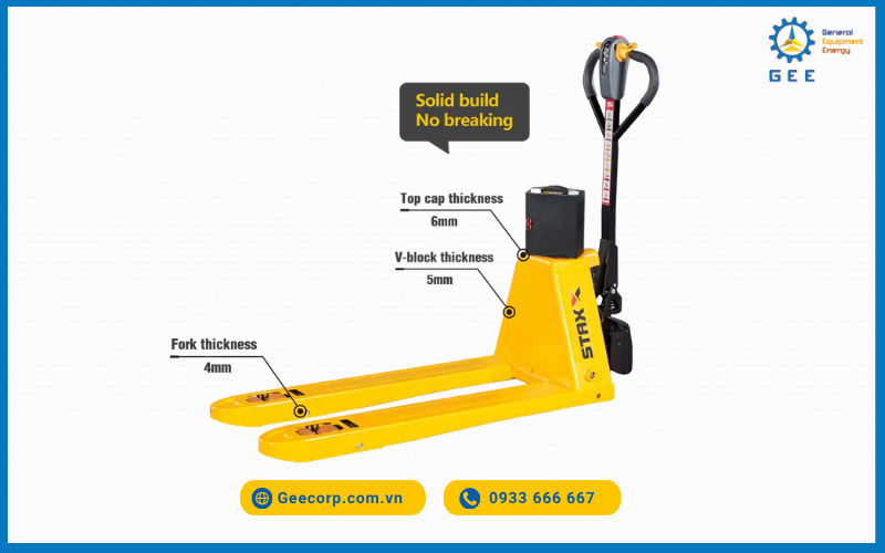 Thông số xe nâng tay Staxx.