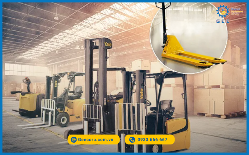 Các dòng sản phẩm của xe nâng Yale.