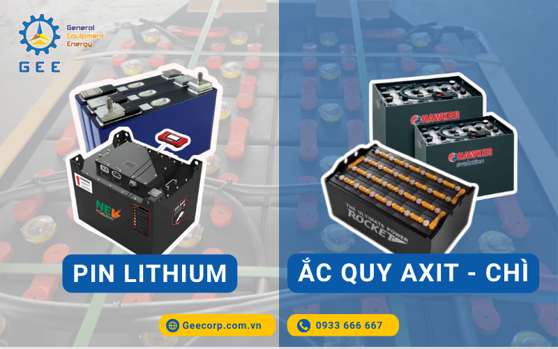 So sánh giữa ắc quy axit chì và pin lithium dành cho xe nâng điện