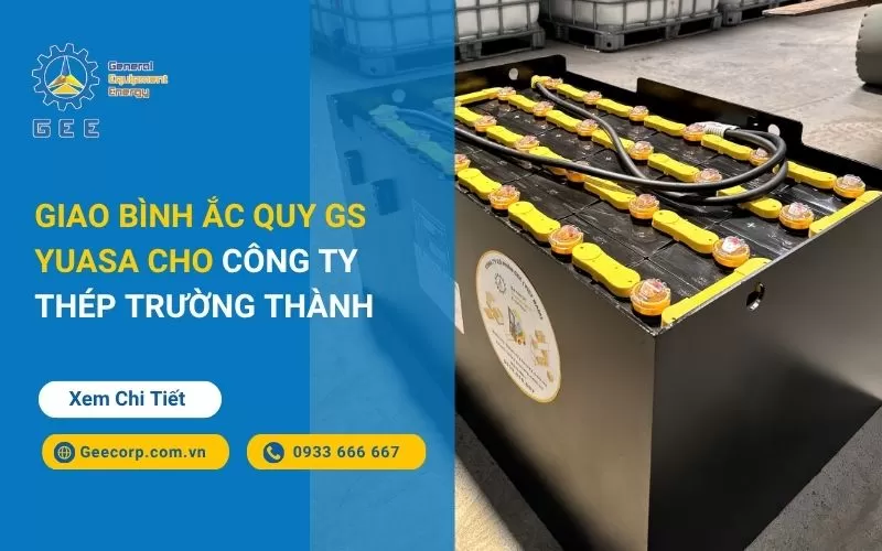 Giao bình ắc quy GS Yuasa 48V - 435Ah cho xe nâng điện Nichiyu tại công ty Thép Trường Thành